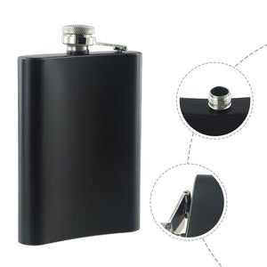 OEM Rozsdamentes Acél Laposüveg – 250 ml, Fekete - BShopy