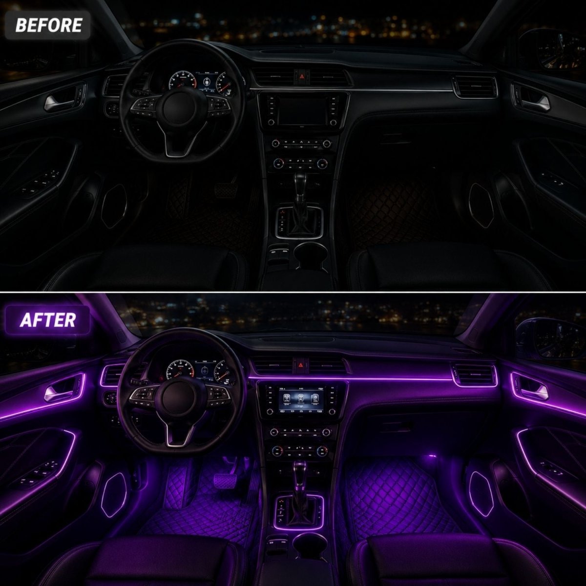OneLED Autós LED Szál, Vágható LED Fény, USB Töltésű 2m-BShopy