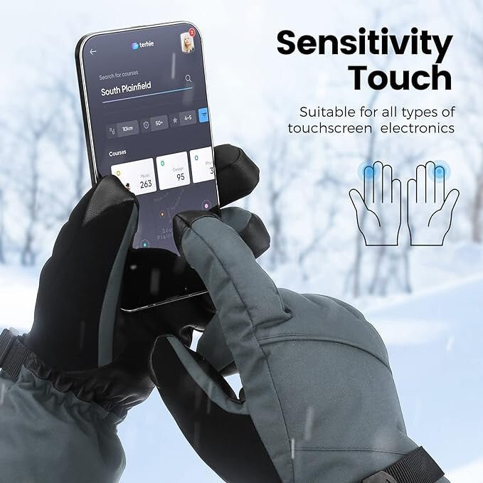 Sefzone M - es Férfi Érintőképernyős Síkesztyű - Szürkéskék - BShopyG5572 - POA9899943_3