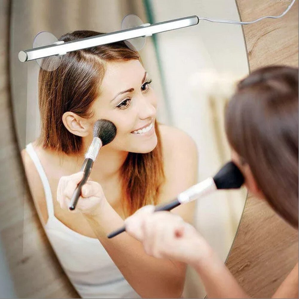 Seventybeauty 30 cm - es Rögzíthető LED Kozmetikai Tükör - Asztali és Fali - BShopy
