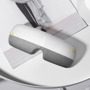 SKG E3 - EN Okos Szemmasszírozó - Relaxáló Hőterápia, Légnyomásos Masszázs és Bluetooth Zene, Fehér - BShopy