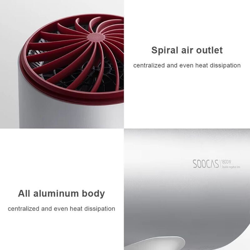 Soocas H5 Anionos Hajszárító – 1800W Gyors Hajszárítás - Piros - BShopy6970237667564_9