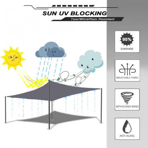 SunnestLife 6x6x6 m Háromszög Alakú Napvitorla - Vízálló, UV‑Álló , Szürke - BShopy