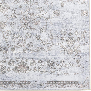 Taleta Barley Szürke Virágos Perzsa Stílusú Beltéri Szőnyeg 80x150cm - BShopy