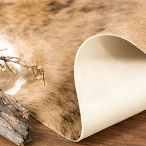 Taleta Rusztikus Műbőr Szőnyeg – Marhabőr Mintás Nagyméretű Szobai Szőnyeg (155x190 cm) - BShopy