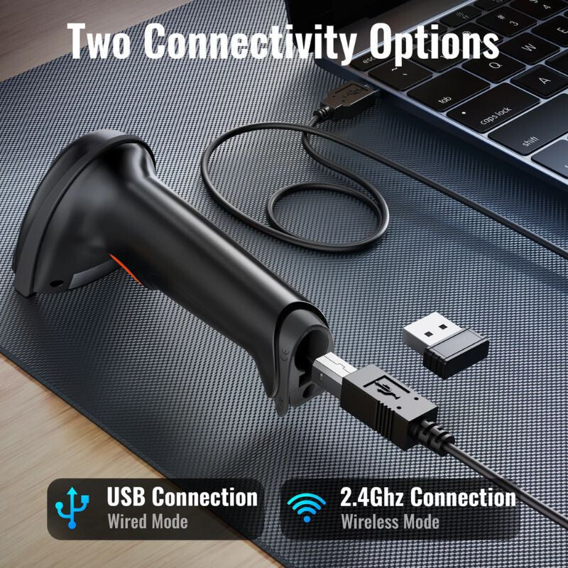 Tera 5100 Lézeres 1D Vezeték Nélküli Vonalkódolvasó – USB, Nagy Hatótáv, Strapabíró Kialakítás - Fekete - BShopy