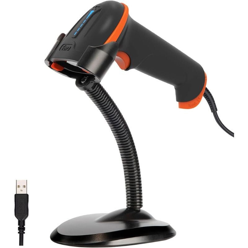 Tera L5100Y - Z USB Lézeres 1D Vonalkódolvasó Állvánnyal – IP65 Por - , Ütés - és Vízálló - BShopy