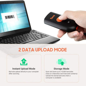 Tera Mini Hordozható 1D CCD Vonalkódolvasó – Bluetooth, 2.4G Vezeték Nélküli és USB Kapcsolat - BShopy
