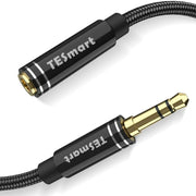 TESmart 3,5 mm TRS Mikrofon-Kopfhörer-Verlängerungskabel – Für Telefon und PC (1,82 m, Schwarz)