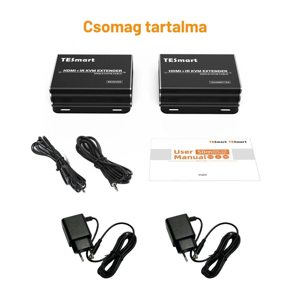 TESmart HDMI KVM Extender CAT5e/6 Kábellel – Full HD 1080p@60Hz, 50 m, IR Pass - through - BShopyX001HX1SP3_6
