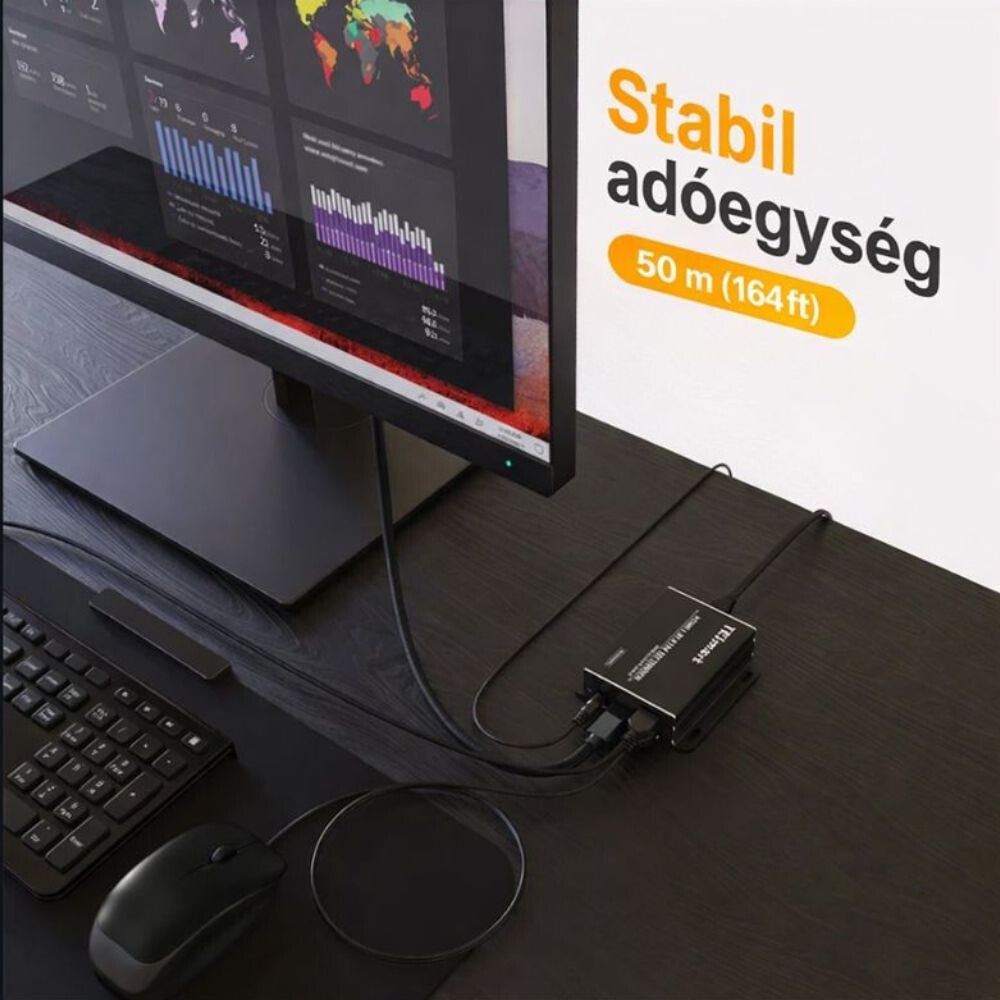 TESmart HDMI KVM Extender CAT5e/6 Kábellel – Full HD 1080p@60Hz, 50 m, IR Pass - through - BShopyX001HX1SP3_4