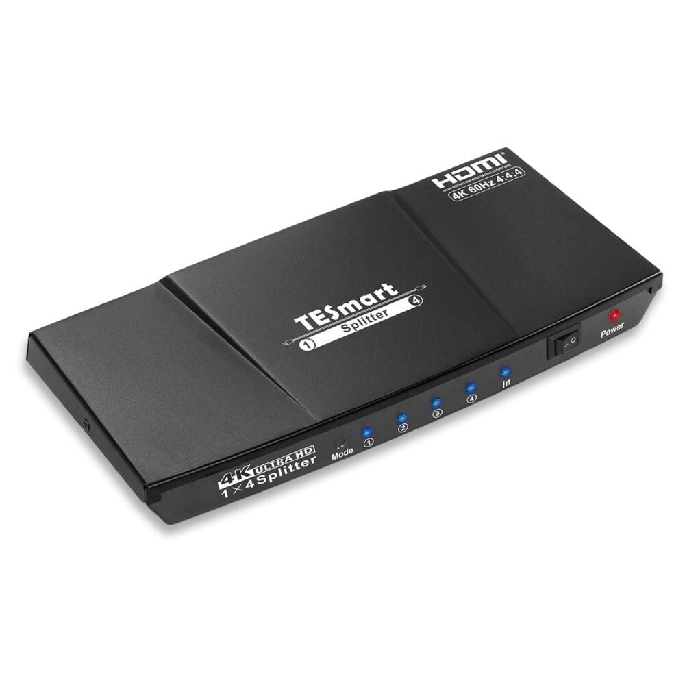 TESmart UHD HDMI 2.0 Splitter 1×4 – 4K@60Hz 4:4:4, HDCP 2.2, 18 Gbps - BShopy
