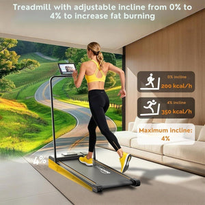 TISSCARE 4-in-1 Walking Pad und Laufband mit verstellbarer Steigung, 6 km/h, 130 kg - BShopy