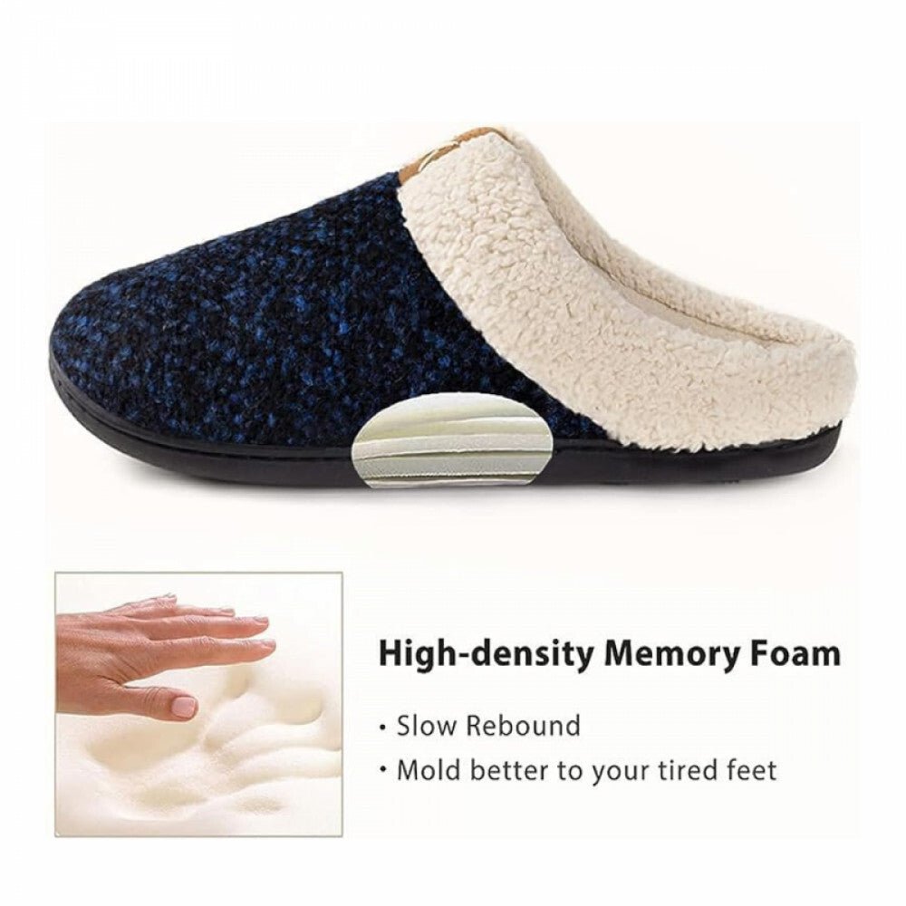 ULTRAIDEAS Memóriahabos Téli Mamusz – Fekete - Kék, 38–39 - es, Meleg Benti Papucs - BShopy38 - 39 méretcsúszásgátló talpférfi női mamuszX000WRT1M7_1