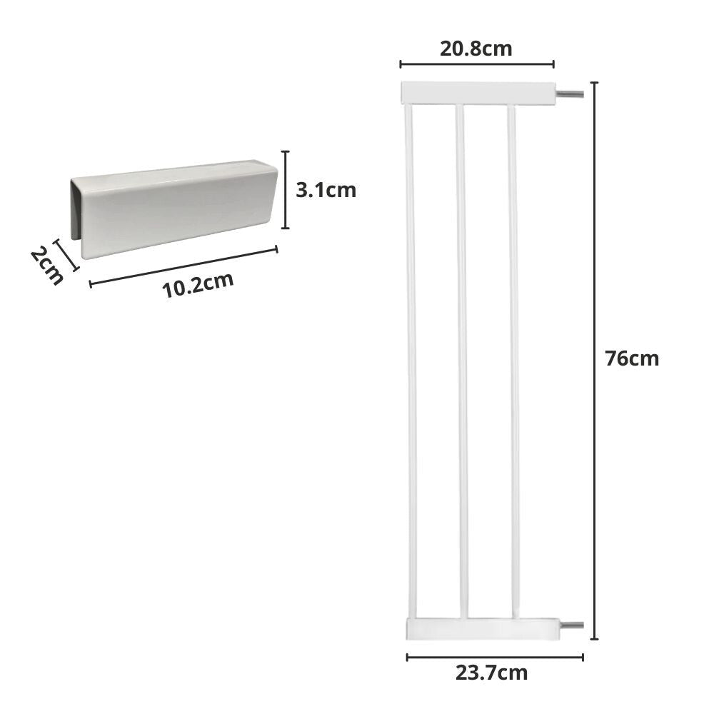 Univerzális Gyerekbiztonsági Kapu Toldalék – 20 cm, Fém Kivitel, Nyomásos Rögzítéshez - BShopy20 cmfém kapu toldalékkapu bővítő toldalékEM20002_4