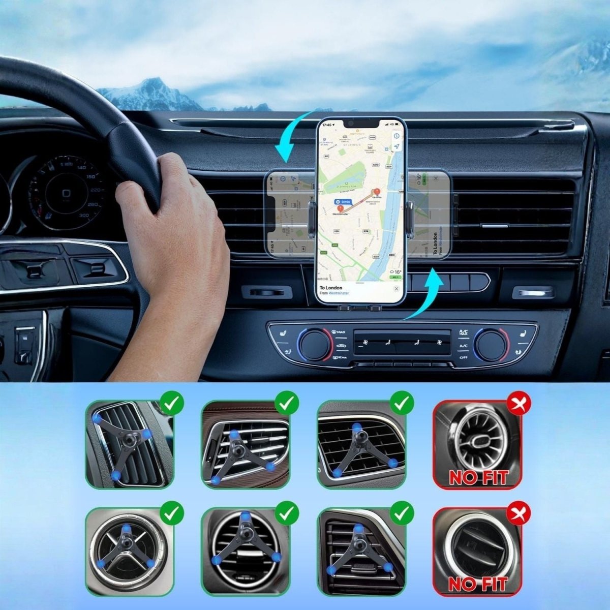 Yitumu A26 kabelloses Qi-Schnellladegerät fürs Auto – 15 W - BShopy