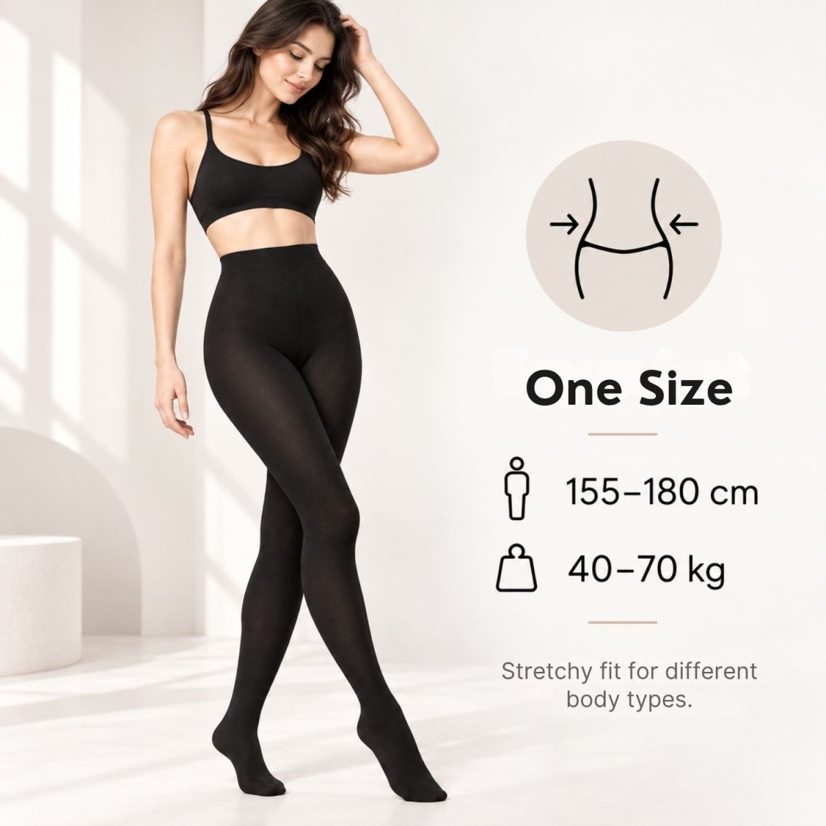 Yulaixuan modische Damenstrumpfhose, 3 Stk. (Schwarz)-BShopy