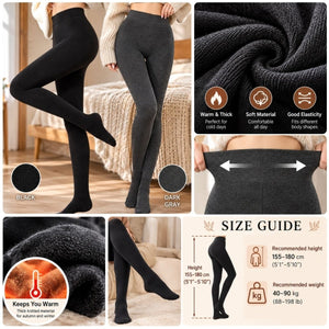 Yulaixuan Damen-Strumpfhose – 2er-Set (Schwarz und Grau), bequem und elegant-BShopy