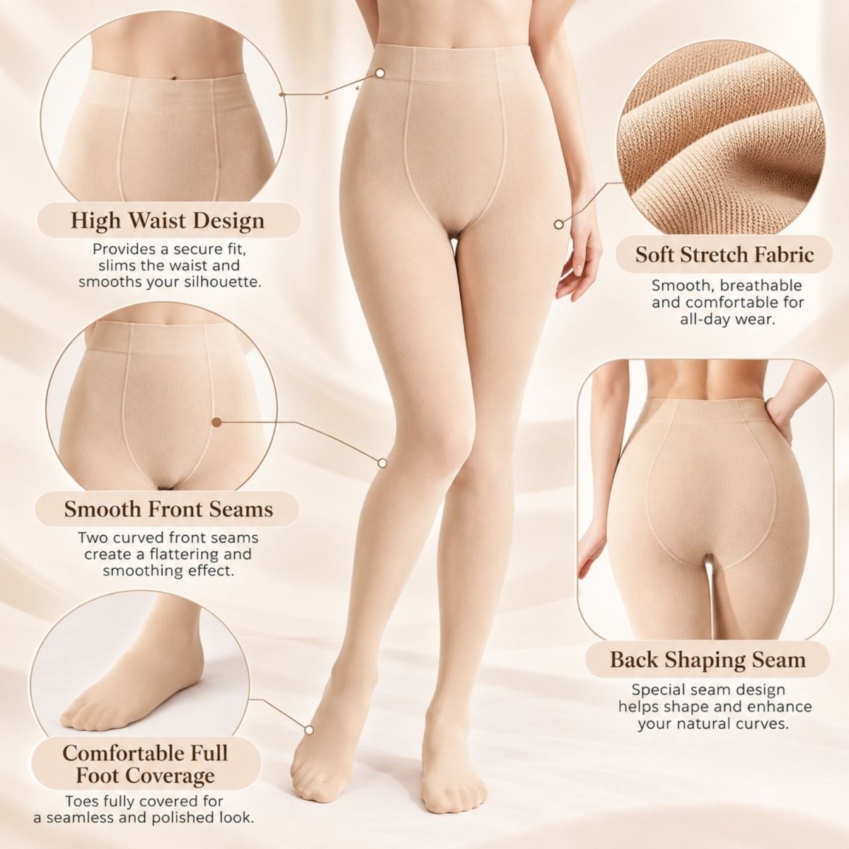 Yulaixuan Damen-Strumpfhosen-Set – 4 elastische und bequeme Strumpfhosen - BShopy