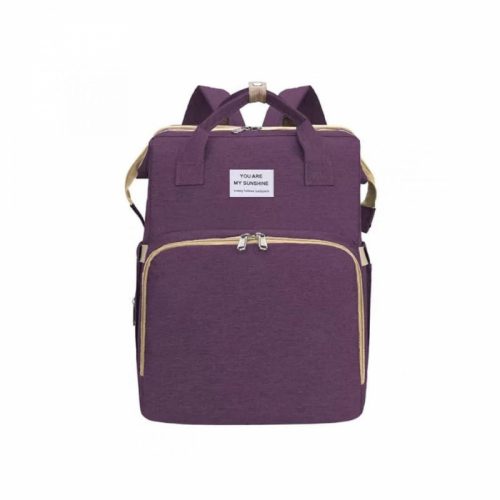 Bshop 3-in-1 Wickeltasche, Kinderbett und Rucksack (lila)