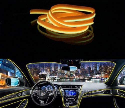 OneLED Auto-LED-Faser, schneidbares LED-Licht, Zigarettenanzünder-Aufladung, 2m (Orange)