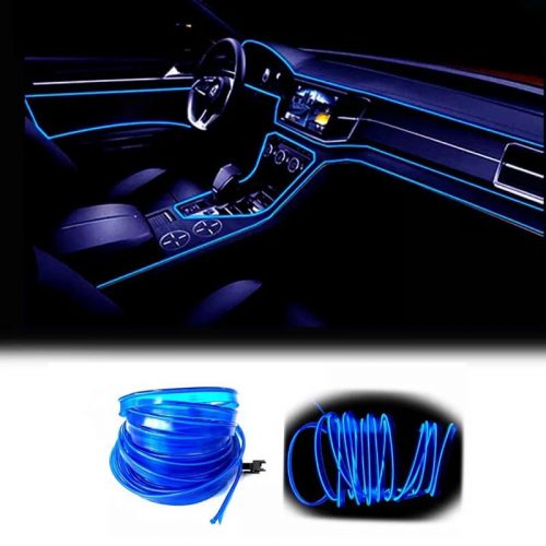 OneLED Auto-LED-Faser, schneidbares LED-Licht, Zigarettenanzünder-Aufladung, 3m (blau)