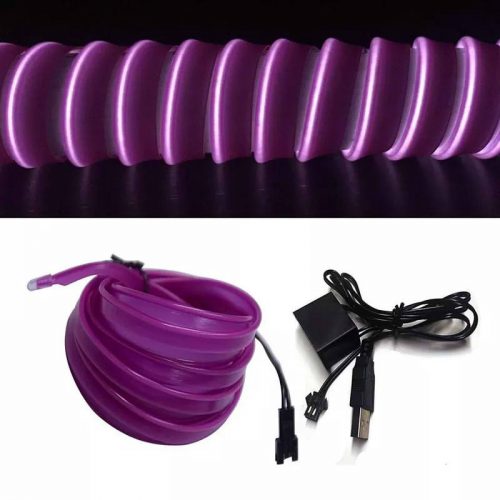 OneLED Auto-LED-Streifen, schneidbares LED-Licht mit USB-Ladegerät, 3m (lila)