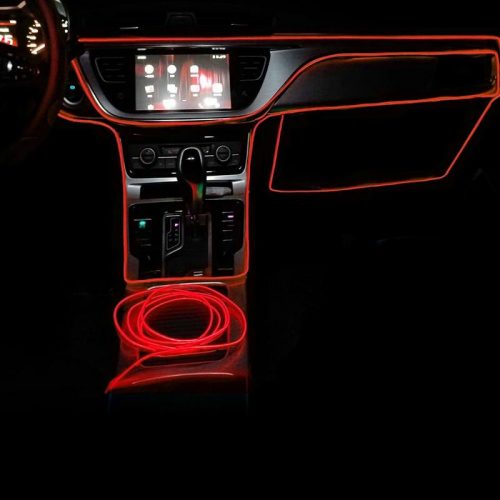 OneLED Auto-LED-Streifen, schneidbares LED-Licht, dekorativer Lichtstreifen mit USB-Ladegerät, 3m (rot)