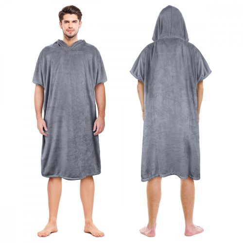 Eono Unisex Poncho-Handtuch mit Kapuze (Grau)