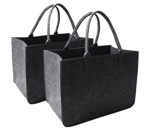 Filz-Einkaufstaschen, 2Stück (grau)