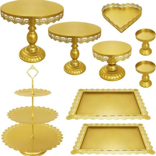 Blux 9-teiliges Cupcake-Halter-Set, verschiedene Stile, -Goldfarbe