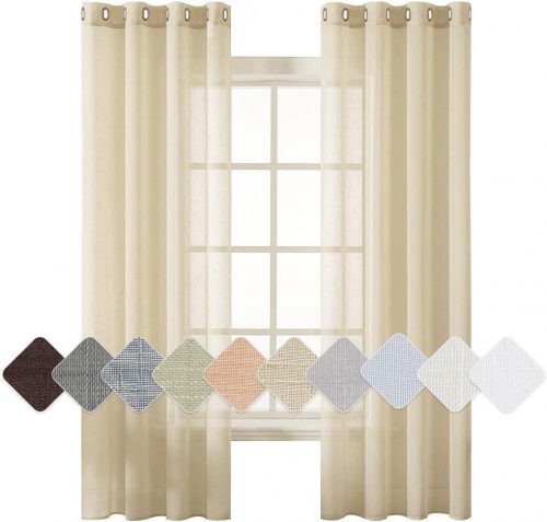 Topfinel-Vorhang 140 x 175 cm, 2Stück (Beige)