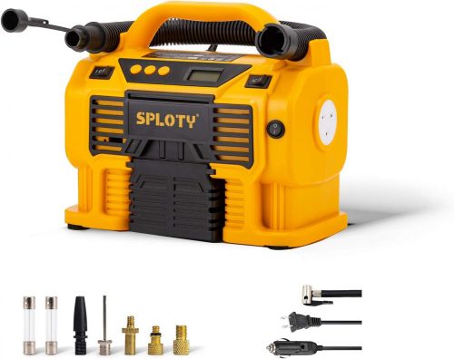 Sploty – Elektroauto-Kompressor mit 11 Bar/160 PSI Leistung, Zigarettenanzünder-Anschluss 110V Wechselstrom oder 12V Gleichstrom
