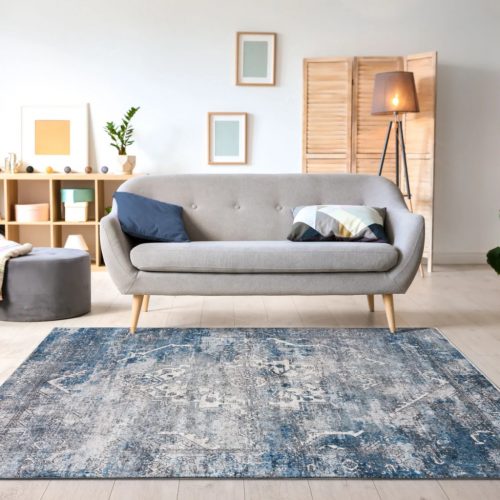 Taleta Moonlit Blue-Grey Vintage Bodenmatte für den Innenbereich, 80 x 150 cm