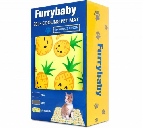 Furrybaby Kühlmatratze für Haustiere mit Ananasmuster, S, 40 x 50 cm