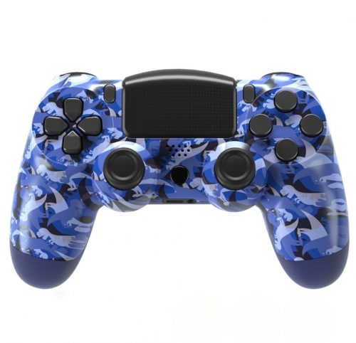 BPlay PS4-kompatibler Controller, Fernbedienungs-Joystick mit Dual-Vibration, Audio-Buchse und Ladegerät (Blue Dino)