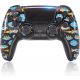 BPlay PS4-kompatibler Controller, Remote-Joystick mit Dual-Vibration, Audio-Buchse und Ladegerät (blaue Pixel)